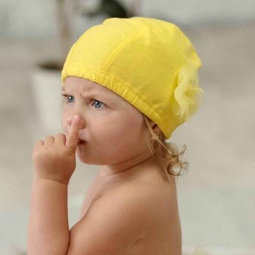 шапочка для плавания Лимонный пирог с желтым бантиком